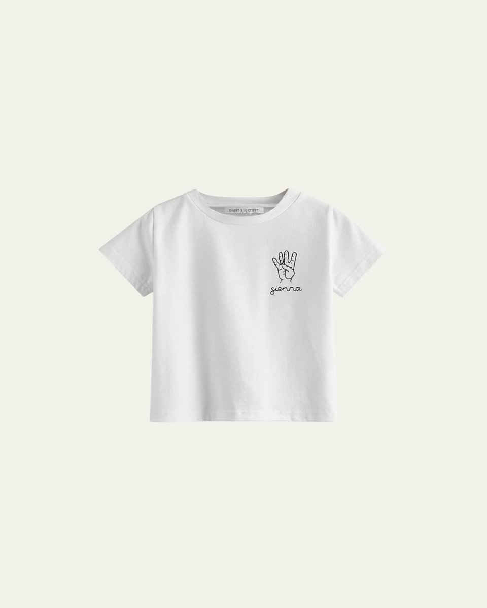 Kid's This Many Birthday 4 Hand Personalized T-Shirt, Sizes 2-6